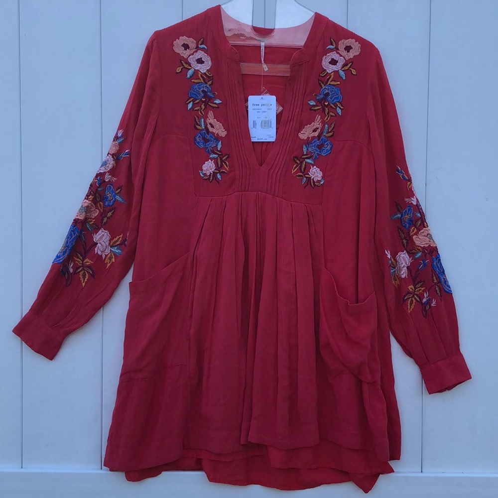 Free People Mia Embroidered Minidress!)  (XS A10 - Picture 4 of 8